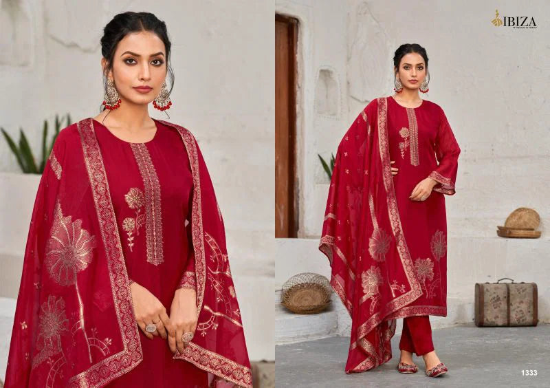 Ibiza Vivnata Banglory Silk Jacquard With Handwork Salwar Kameez