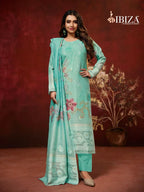 Ibiza Zarquash Pure Linen Jacquard Digital Printed Salwar Kameez
