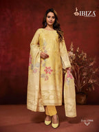 Ibiza Zarquash Pure Linen Jacquard Digital Printed Salwar Kameez