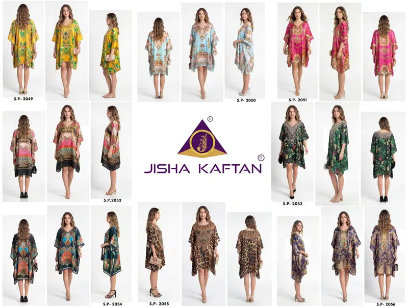 Jelite Silk Poncho Vol 7 Feather Silk Digital Printed Kaftan Collection