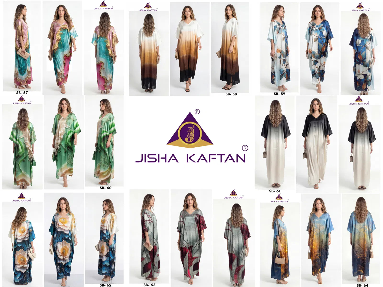 Jisha Kaftan Satin Breeze Vol 8 Digital Printed Japan Satin Kaftan Collection