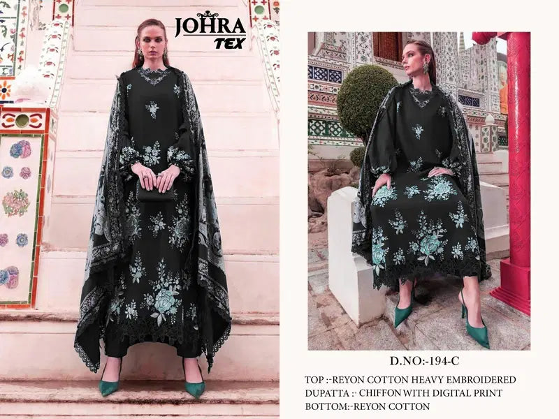 Johra Tex 194 C Rayon Cotton With Embroidered Pakistani Salwar Kameez