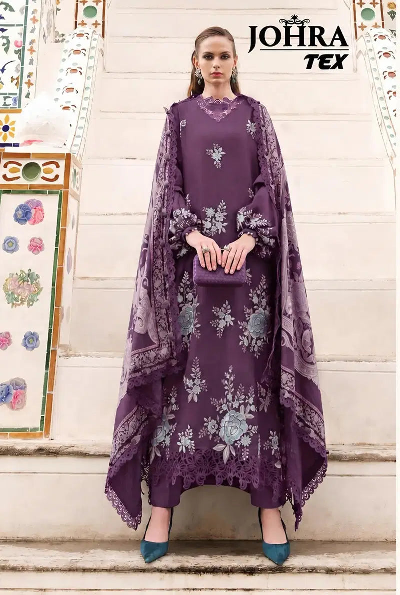 Johra Tex 194 E Rayon Cotton With Embroidered Pakistani Salwar Kameez