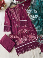 Johra Tex 195 E Cambric Cotton Embroidery Work Pakistani Salwar Kameez