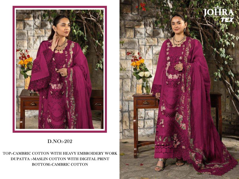 Johra Tex Jt 202 J Georgette Embroidered Pakistani Salwar Kameez Full Catalog available at wholesale rate.