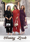 Kadlee Classy Look Rayon Printed Kurti With Bottom Dupatta