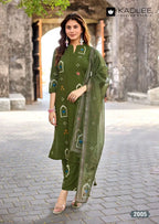 Kadlee Classy Look Rayon Printed Kurti With Bottom Dupatta