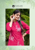 Kadlee Karnaee Rayon Printed Kurti With Bottom
