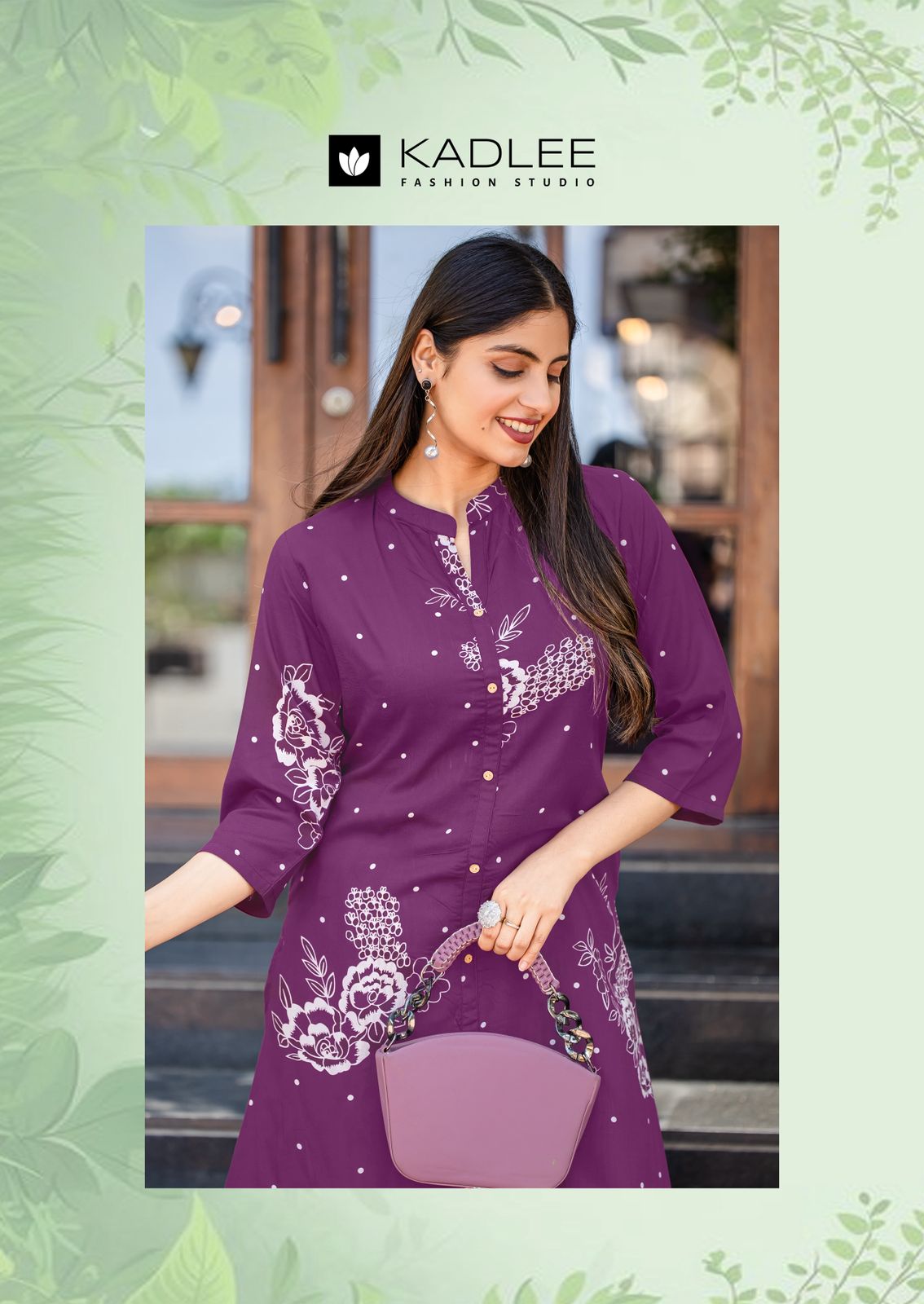 Kadlee Karnaee Rayon Printed Kurti With Bottom