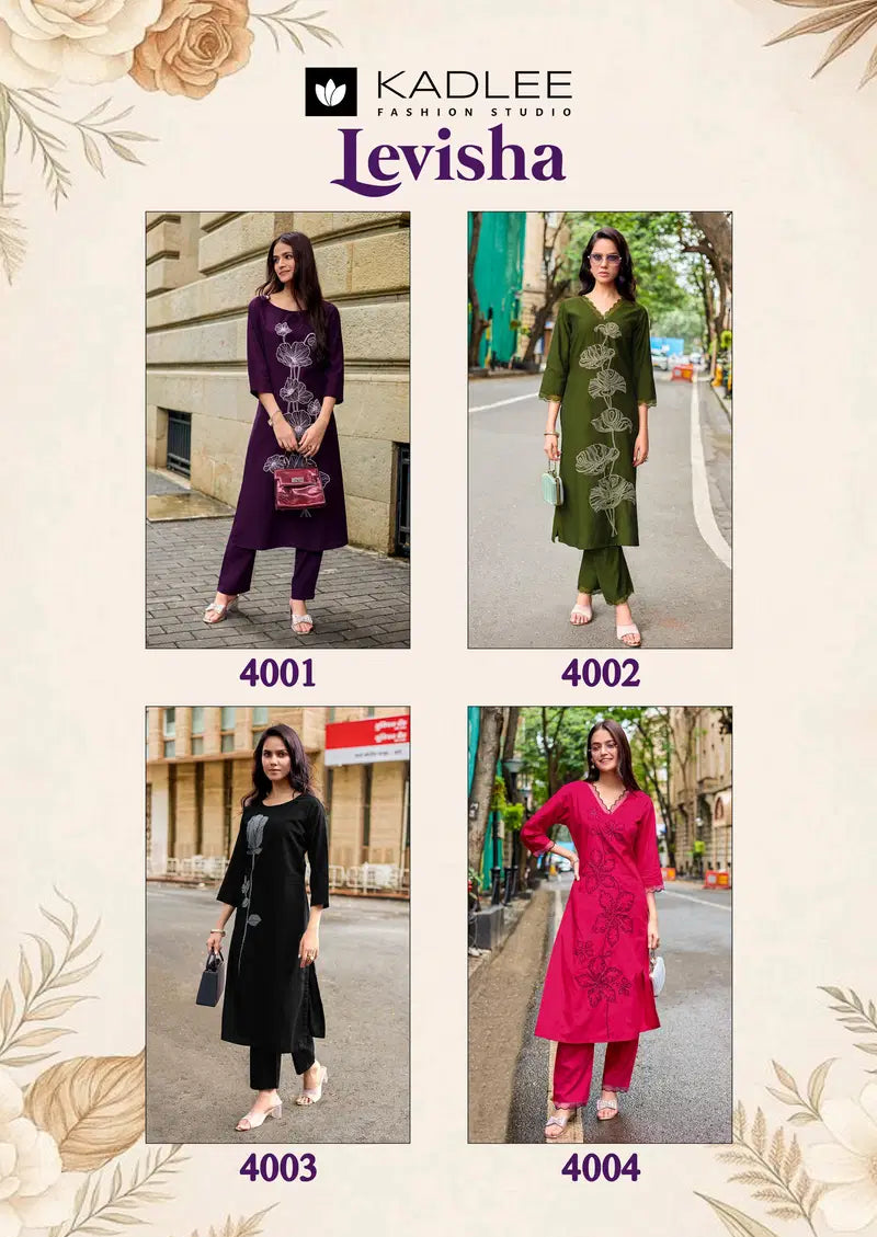 Kadlee Levisha Viscose Weaving Worked Kurti With Bottom Collection