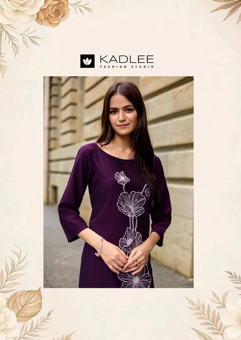 Kadlee Levisha Viscose Weaving Worked Kurti With Bottom Collection