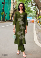 Kadlee Levisha Viscose Weaving Worked Kurti With Bottom Collection