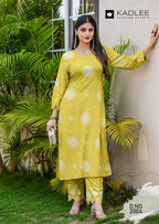 Kadlee Majestica Rayon Print Casual Wear Kurti And Pant Collection