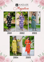 Kadlee Majestica Rayon Print Casual Wear Kurti And Pant Collection