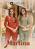 Kadlee Martina Viscose Weaving Thread Worked Co Ord Set Collection