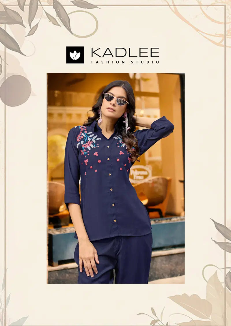 Kadlee Martina Viscose Weaving Thread Worked Co Ord Set Collection