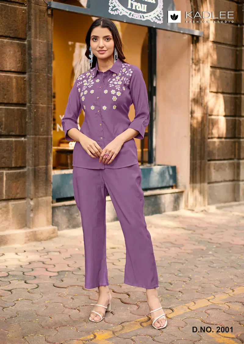 Kadlee Martina Viscose Weaving Thread Worked Co Ord Set Collection