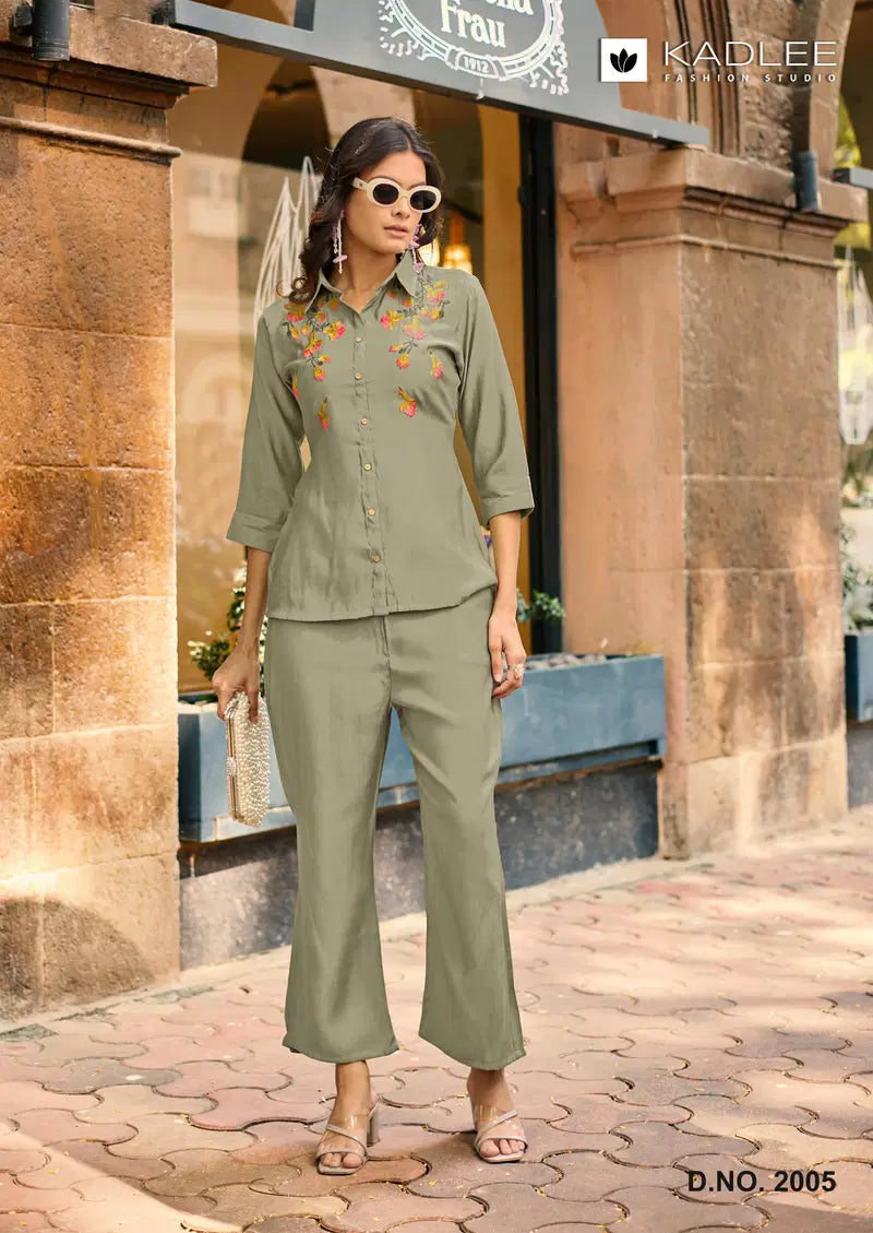 Kadlee Martina Viscose Weaving Thread Worked Co Ord Set Collection