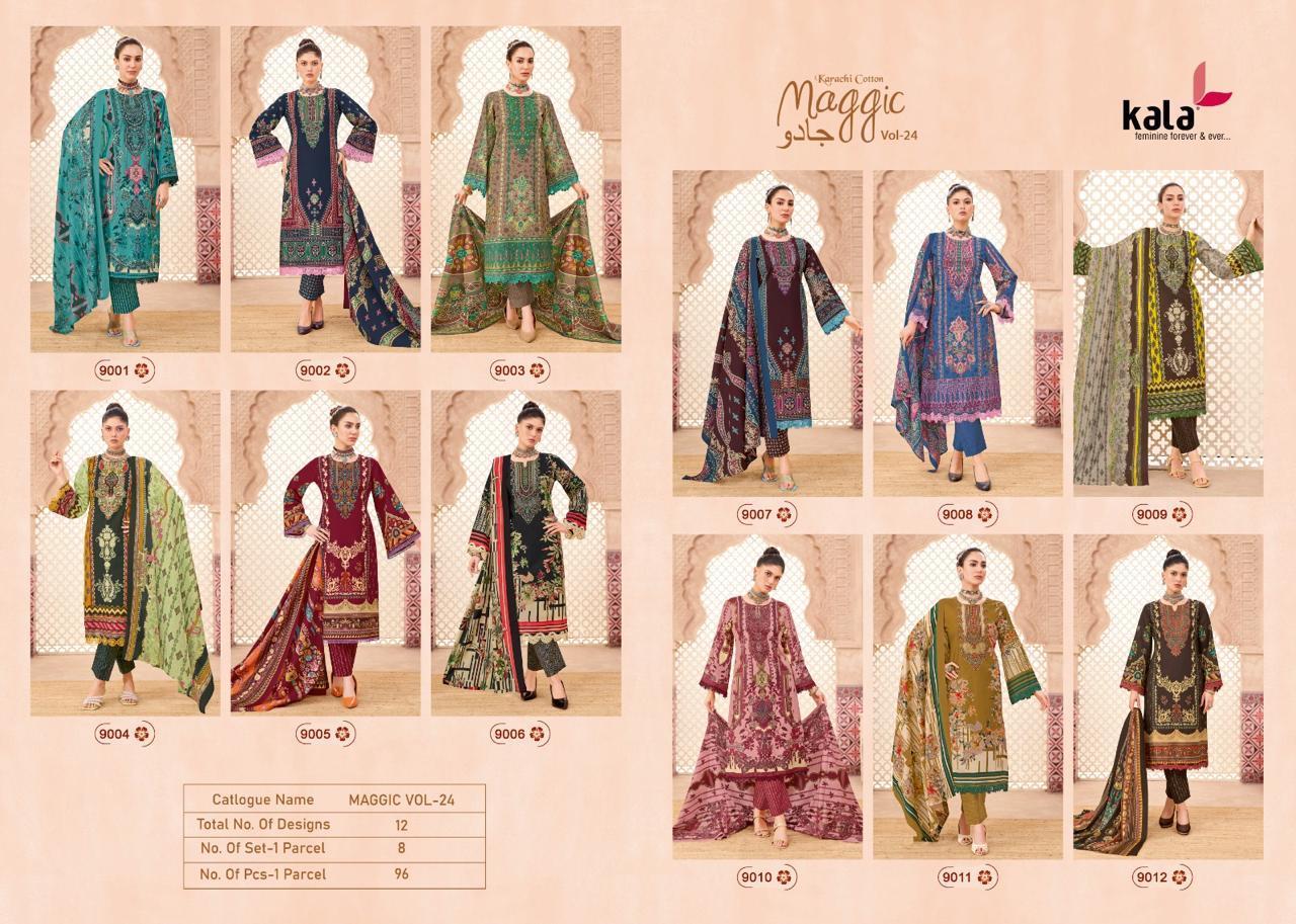 Kala Magic Vol 24 Readymade Cotton Karachi Kurti Pant With Dupatta