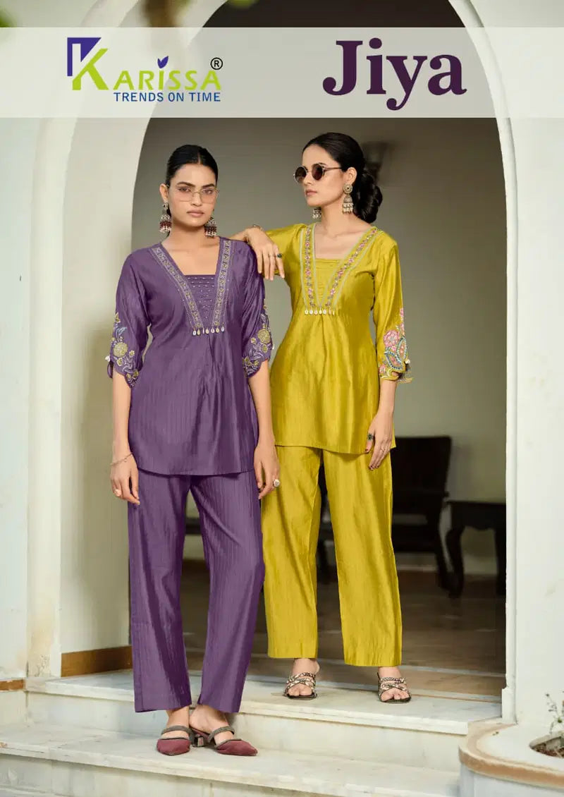 Karissa Jiya Soft Viscose Thread Worked Co Ord Set Collection