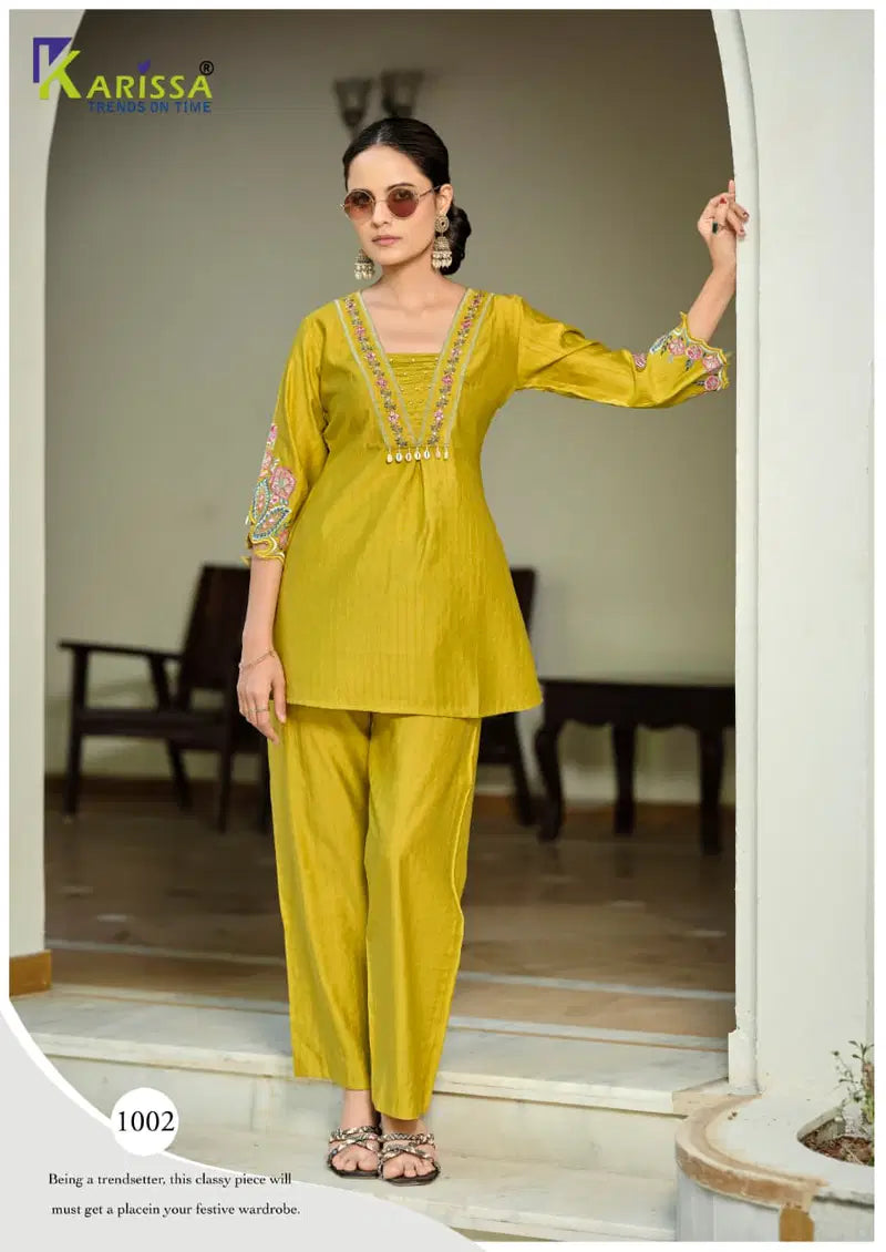 Karissa Jiya Soft Viscose Thread Worked Co Ord Set Collection
