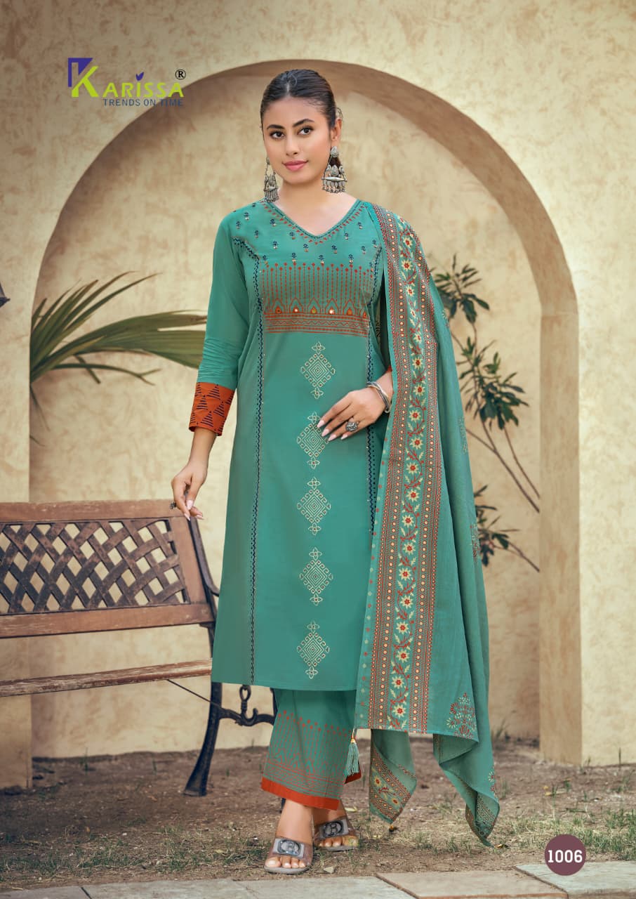 Karissa Kanika Premium Pure Heavy Bombay Cotton Kurti With Bottom And Dupatta Full Catalog available at wholesale rate.