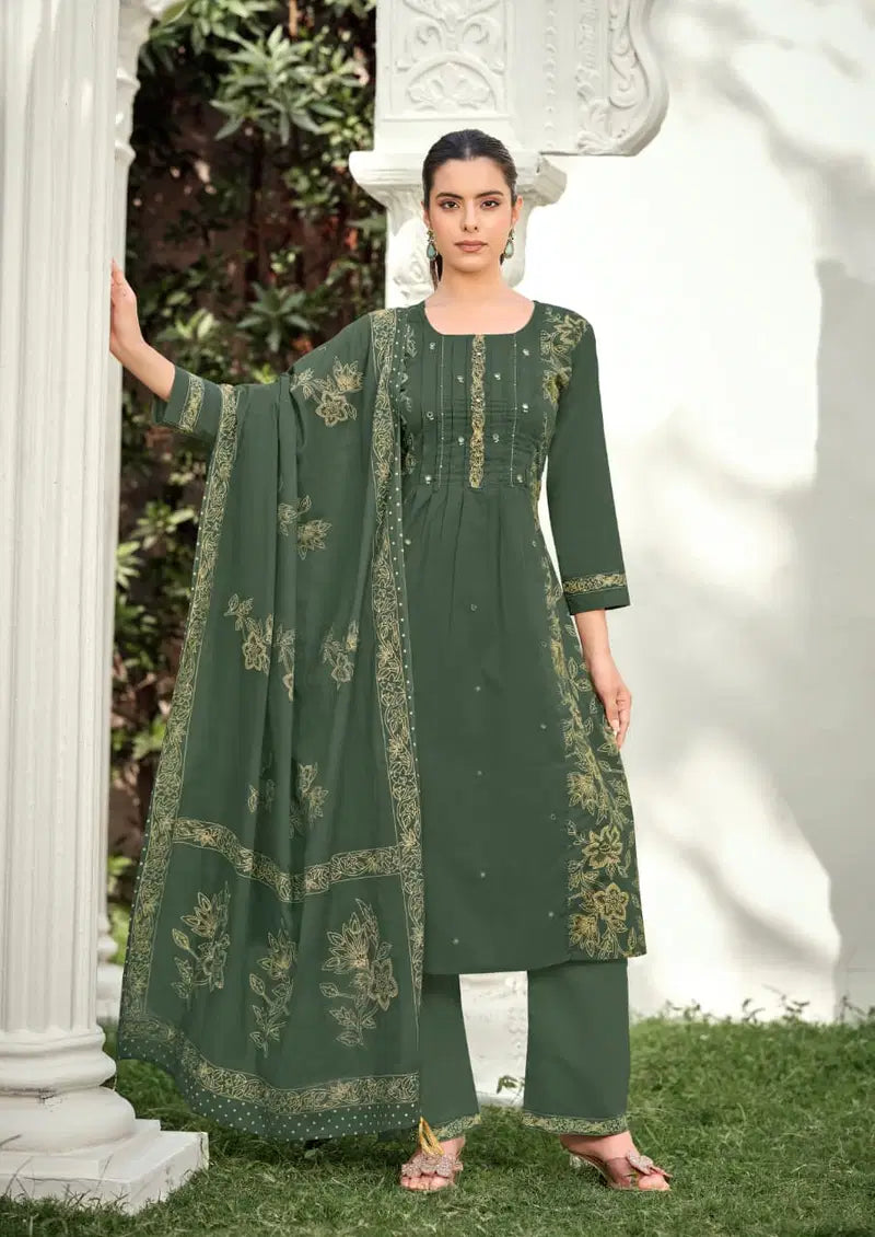 Karissa Mannat Bomaby Cotton Handworked Kurti With Bottom Dupatta
