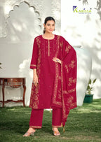 Karissa Mannat Bomaby Cotton Handworked Kurti With Bottom Dupatta