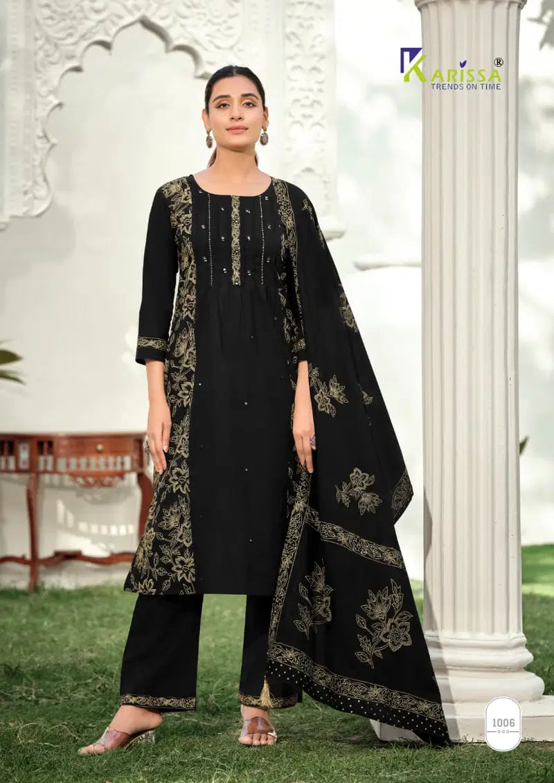 Karissa Mannat Bomaby Cotton Handworked Kurti With Bottom Dupatta