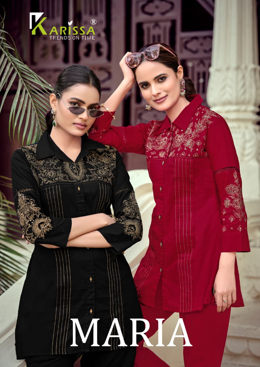 Karissa Maria Soft Cotton With Thread Worked Co Ord Set Collection