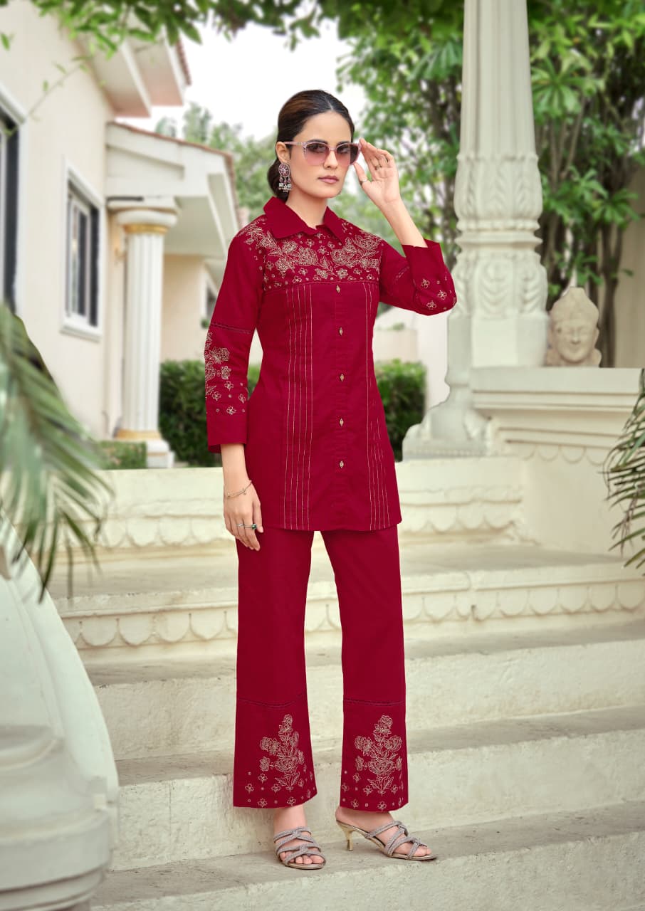 Karissa Maria Soft Cotton With Thread Worked Co Ord Set Collection