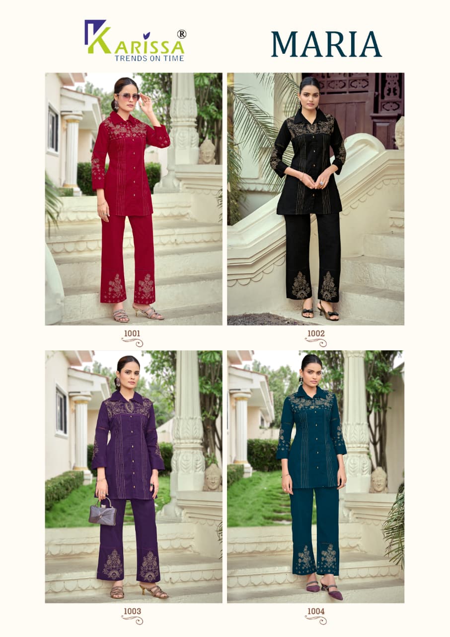 Karissa Maria Soft Cotton With Thread Worked Co Ord Set Collection