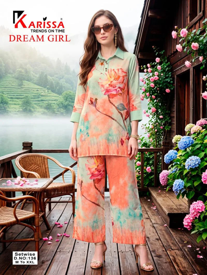 Karissha Dream Girl Maslin Digital Printed Co Ord Set Collection
