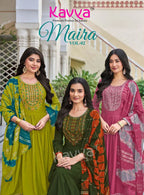 Kavya Maira Vol 2 Chanderi With Embroidery Work Kurti With Bottom Dupatta