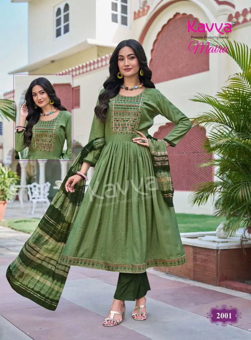 Kavya Maira Vol 2 Chanderi With Embroidery Work Kurti With Bottom Dupatta