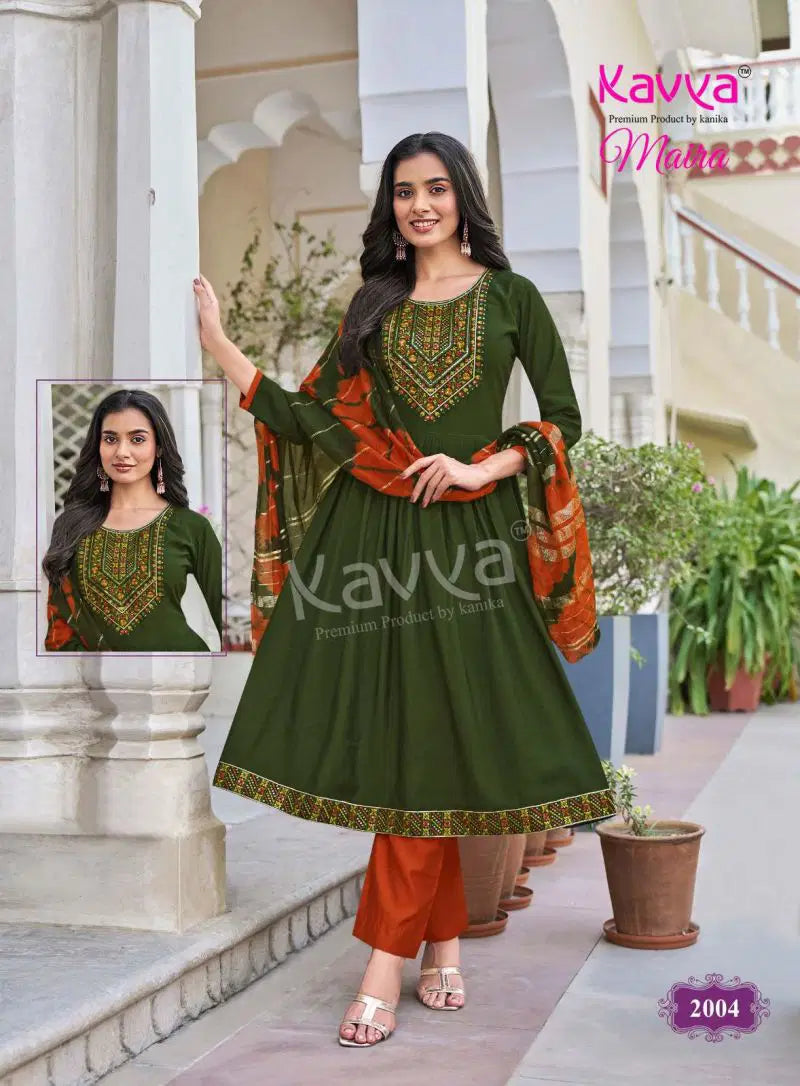 Kavya Maira Vol 2 Chanderi With Embroidery Work Kurti With Bottom Dupatta
