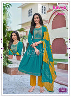 Kavya Maira Vol 2 Chanderi With Embroidery Work Kurti With Bottom Dupatta