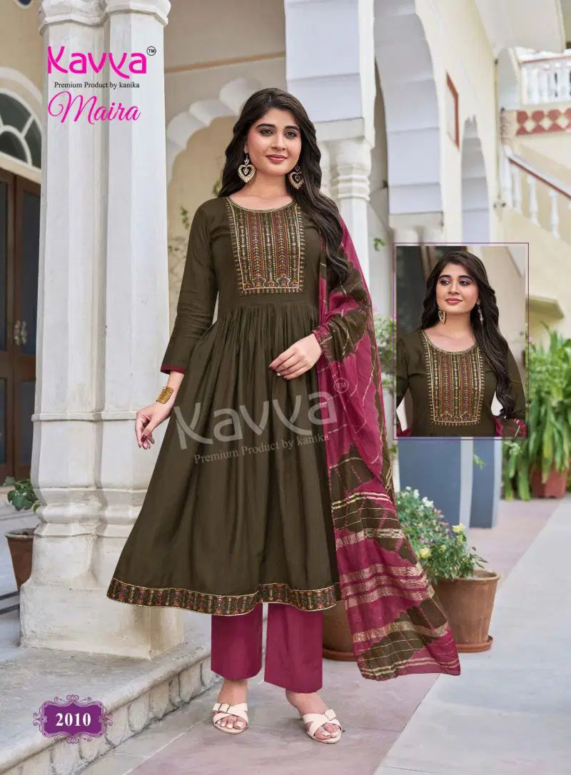 Kavya Maira Vol 2 Chanderi With Embroidery Work Kurti With Bottom Dupatta