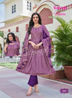 Kavya Maira Vol 2 Chanderi With Embroidery Work Kurti With Bottom Dupatta