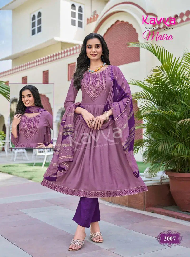 Kavya Maira Vol 2 Chanderi With Embroidery Work Kurti With Bottom Dupatta