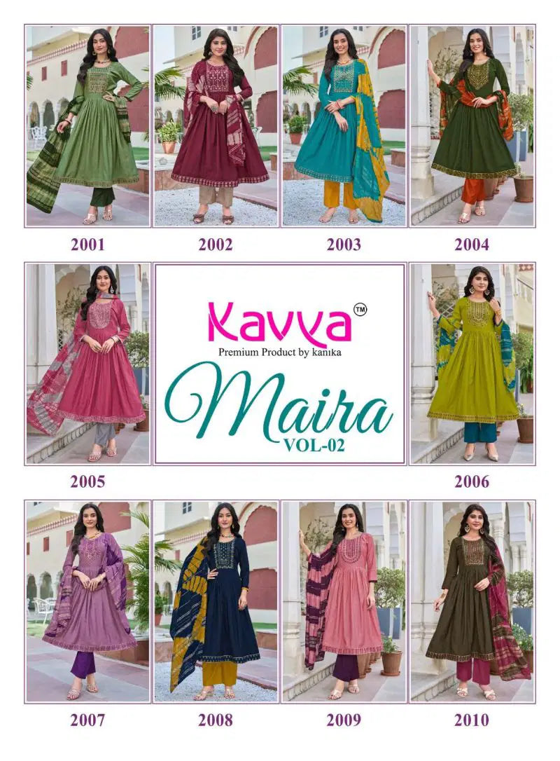 Kavya Maira Vol 2 Chanderi With Embroidery Work Kurti With Bottom Dupatta