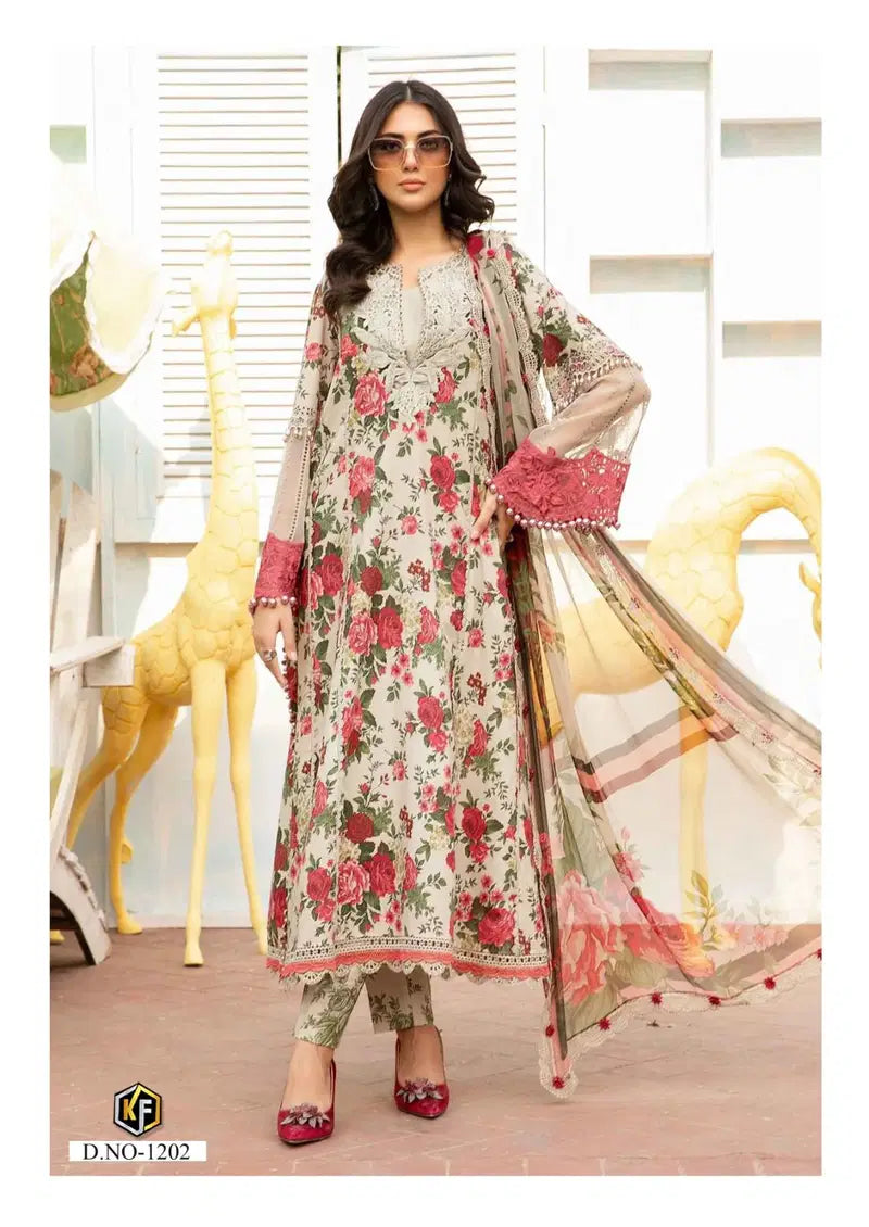 Keval Kaneez Luxury Vol 12 Lawn Cotton Karachi Print Dress Material