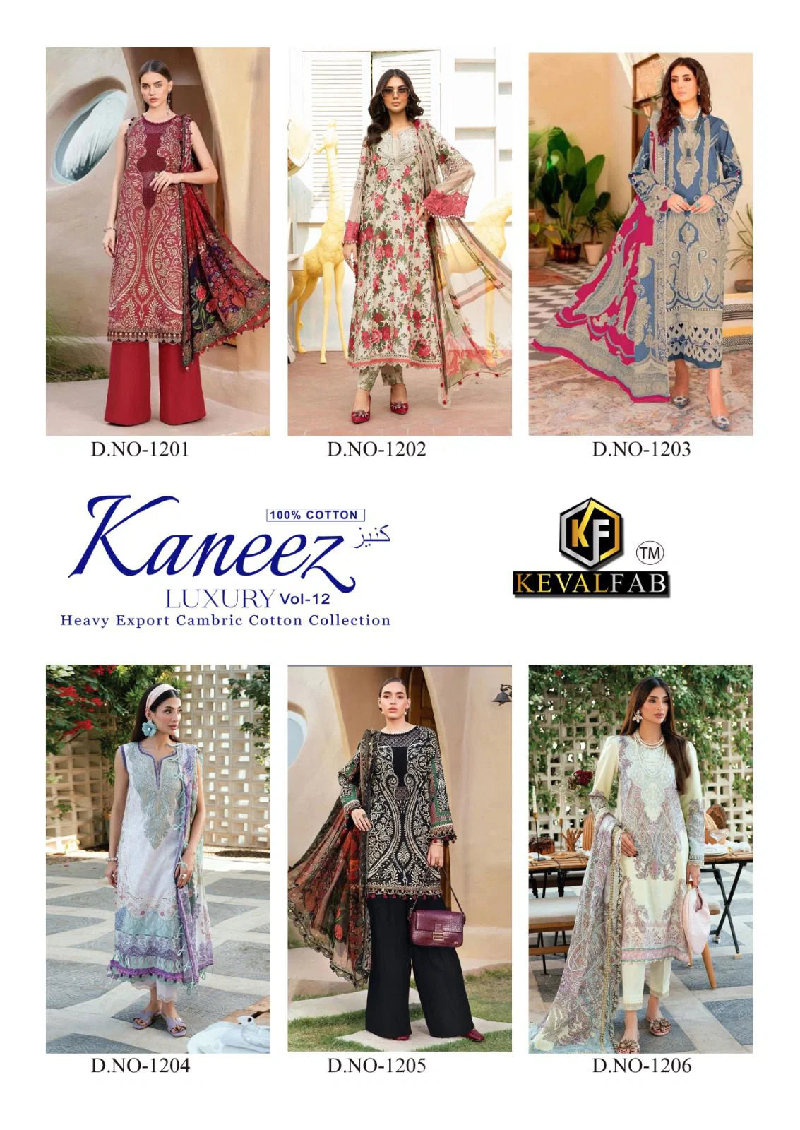 Keval Kaneez Luxury Vol 12 Lawn Cotton Karachi Print Dress Material