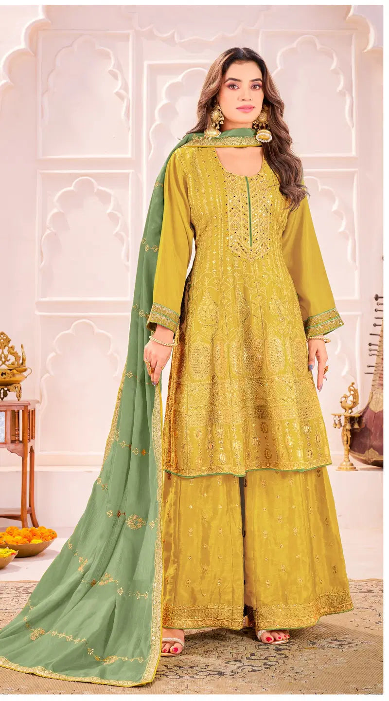 Khas 4474 A And B Chinon Chiffon Embroidery Pakistani Readymade Suits