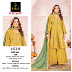 Khas 4474 A And B Chinon Chiffon Embroidery Pakistani Readymade Suits
