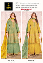 Khas 4474 A And B Chinon Chiffon Embroidery Pakistani Readymade Suits