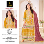 Khas 4489 A To C Chinon Silk Embroidery Work Pakistani Salwar Kameez