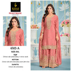 Khas 4502 A To C Chinon Silk Embroidery Work Pakistani Salwar Kameez