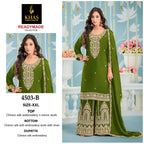 Khas 4503 A To C Chinon Silk With Embroidery Work Pakistani Salwar Kameez