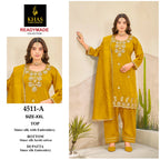Khas 4511 A To D Simar Silk With Embroidery Work Pakistani Salwar Kameez